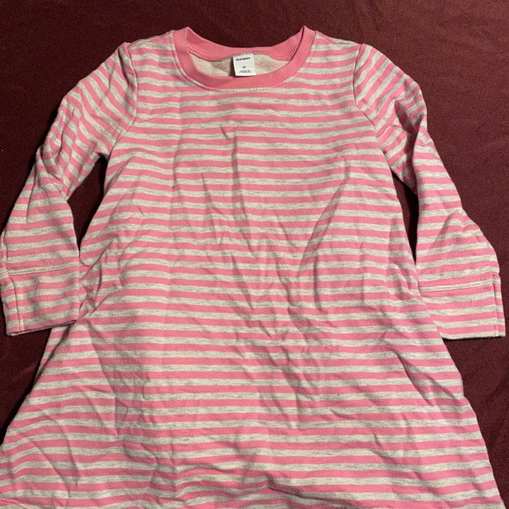 Pink Stripe Old Navy Long Sleeve Dress